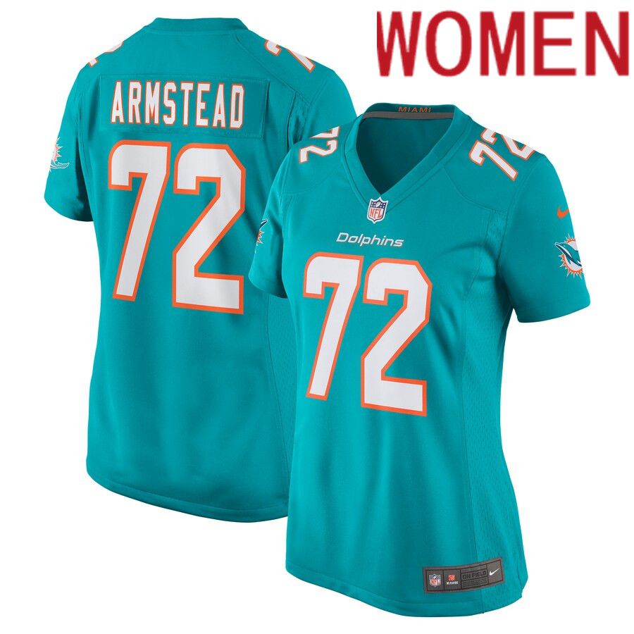 Women Miami Dolphins #72 Terron Armstead Nike Aqua Game NFL Jersey